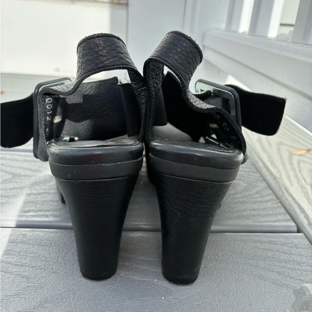 Arche Taynam Slingback Heeled Platform Shoes Leather Black & White EU 39 US 8